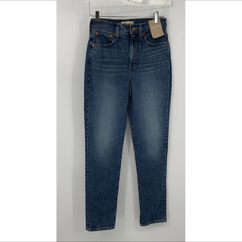 Madewell Perfect jeans high rise denim blue tapered leg medium wash new 24